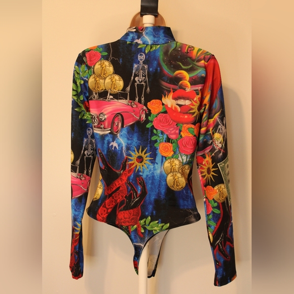 Jaded London Retro Print High Neck Body Suit - Picture 4 of 5